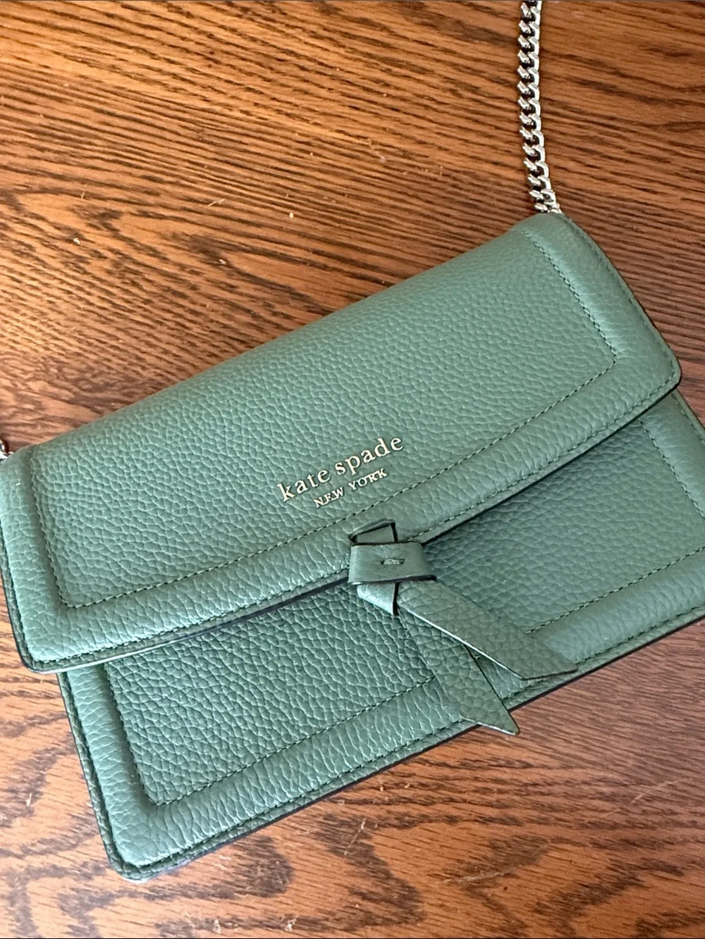 Kate Spade Green Pebbled Leather Crossbody Bag